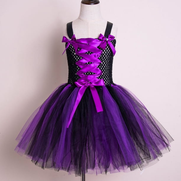 HAWEE Dark Fairy Costume for Little Girls Halloween Sleeveless Witch Dress  with Horn Headband 2-12Y - Walmart Business Supplies