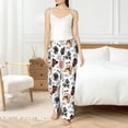 thumbnail image 5 of Uemuo Hip Hop Dog Pattern Women's Wide Leg Palazzo Lounge Pants with Pockets Light Weight Loose Comfy Casual Pajama Pants-Large, 5 of 9