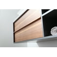 thumbnail image 3 of Goreme 48" Walnut and Dark Gray Oak Wall Mount Bathroom Vanity, Open Shelf, 3 of 10