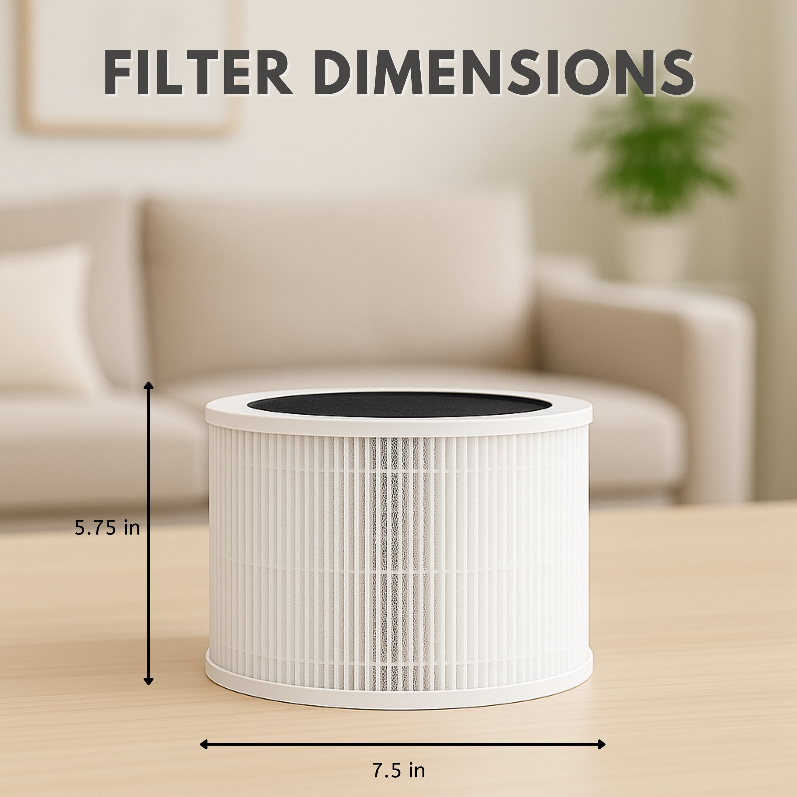 3-in-1 True HEPA Replacement Filter Compatible with Core 300 Air Purifier P350 Core 300-RF, 4 Packs