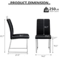 thumbnail image 2 of StnTalk Dining Chairs Set of 2, Black Faux Leather Kitchen Chairs with Thick Padded Seat, Armless Side Chairs with Metal Legs for Apartment & Small Dining Spaces, 2 of 7
