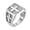 Silver, variant on Men Stainless Steel Square Cross Signet Ring Religious Christian Faith Jewelry Vintage Textured Bold Statement Band Classic Daily Wear Black Size 13