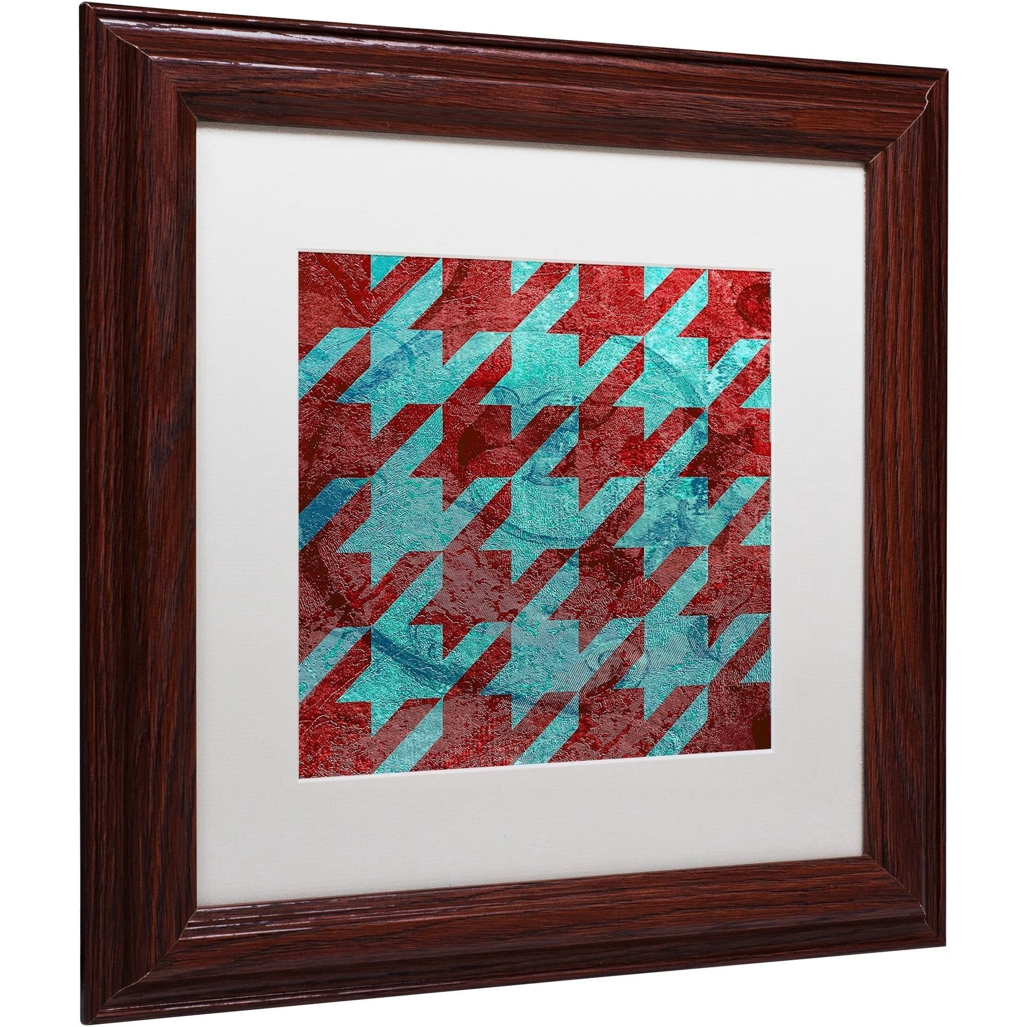 Trademark Fine Art "Houndstooth IV" Canvas Art by Color Bakery White Matte, Wood Frame
