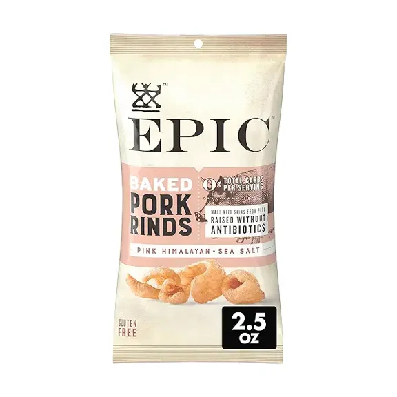 Pack of 12, Epic Pink Himalayan & Sea Salt Baked Pork Rinds, 2.5 oz