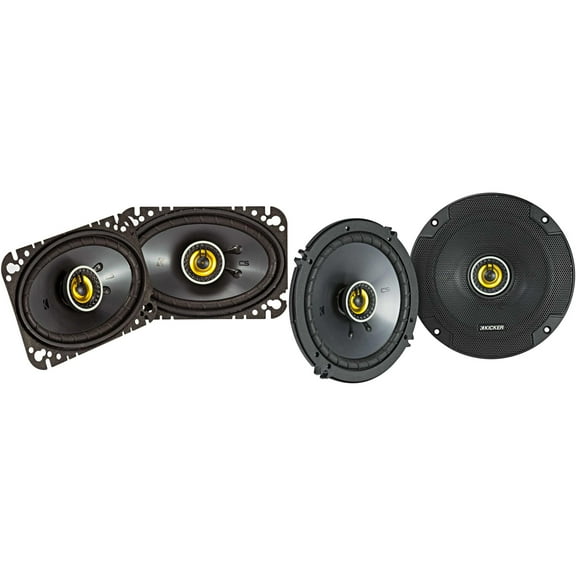 KICKER Speaker Package of 2 Items: CS Series Two 6.5" Coaxial Speakers 4-Ohm & Two 4"x6" Coaxial Speakers 4-Ohm - 1x 46CSC654, 1x 46CSC464
