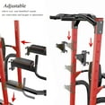 thumbnail image 6 of Ainfox Power Tower Multi-Function Home Strength Training Tower Dip Stand Workout Station, Black and Red, 6 of 9