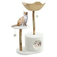 thumbnail image 1 of Luxury Cat Tree Tower – 41"/46" Wooden Condo for Large Cats (Natural Wood, Jute Scratching Posts), 1 of 7