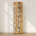 thumbnail image 2 of RevoGlow Commerce 5/6-Tier 360° Rotating Corner Bookshelf, Space-Saving Wooden Storage Organizer for Living Room, Brown/Natural Finish, Multi-Functional Display Shelf, 2 of 9