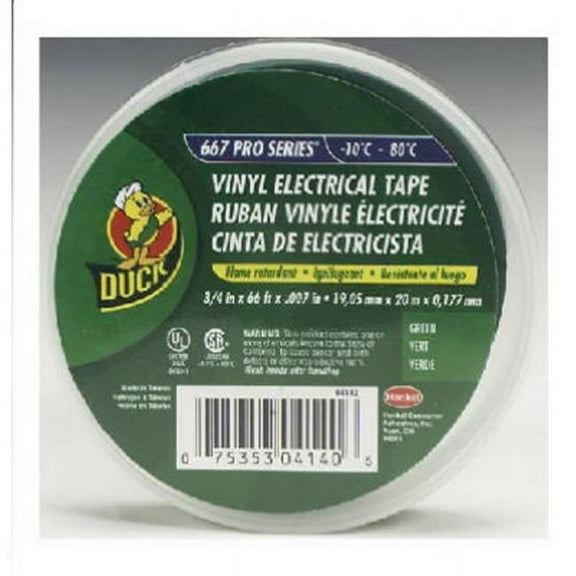 Duck 04140 0.75 in. x 66 ft. Green Vinyl Electrical Tape