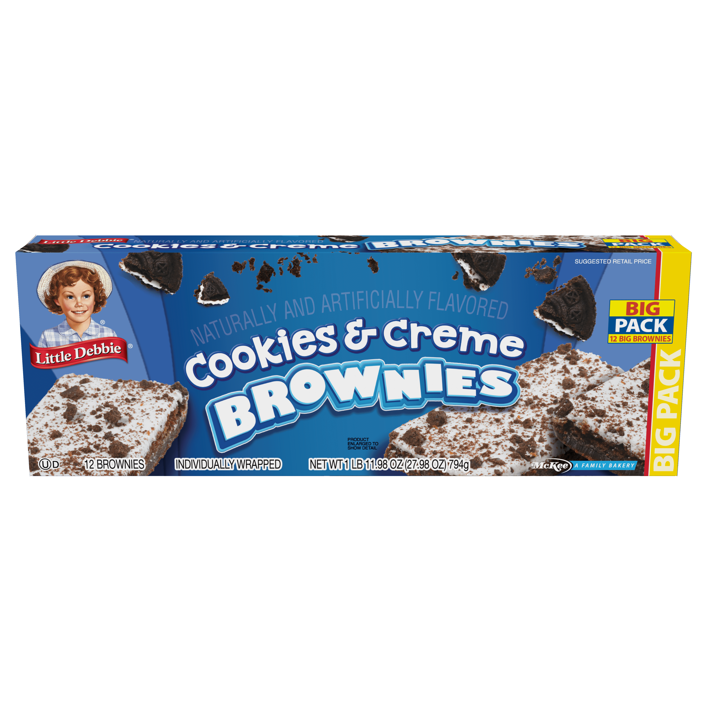 Little Debbie Big Cookies & Creme Brownies 11.98 oz (Pack of 6)