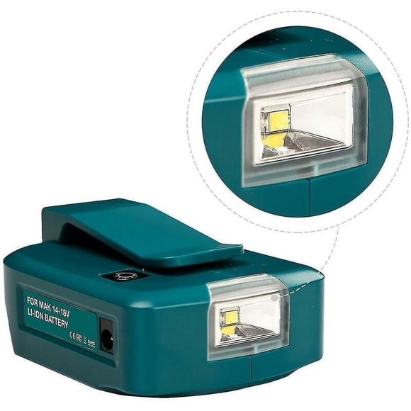 Cargador de batería USB con adaptador LED para batería de iones de litio Makita de 18 V (Reino Unido)