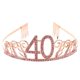 thumbnail image 2 of Birthday Crystal Rhinestone Tiara Queen Crowns Dance party Headband Hair Combs Pin for Women's 40th Birthday Party Favor (Rose Gold), 2 of 4