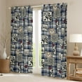 thumbnail image 2 of Blue And White Buffalo Grid Curtains Farm Animals Blackout Curtains for Living Room Bedroom Dining Room Floral Rustic Farmhouse Style Window Treatments Windwill Darkening Curtains 52"X63", 2 of 5