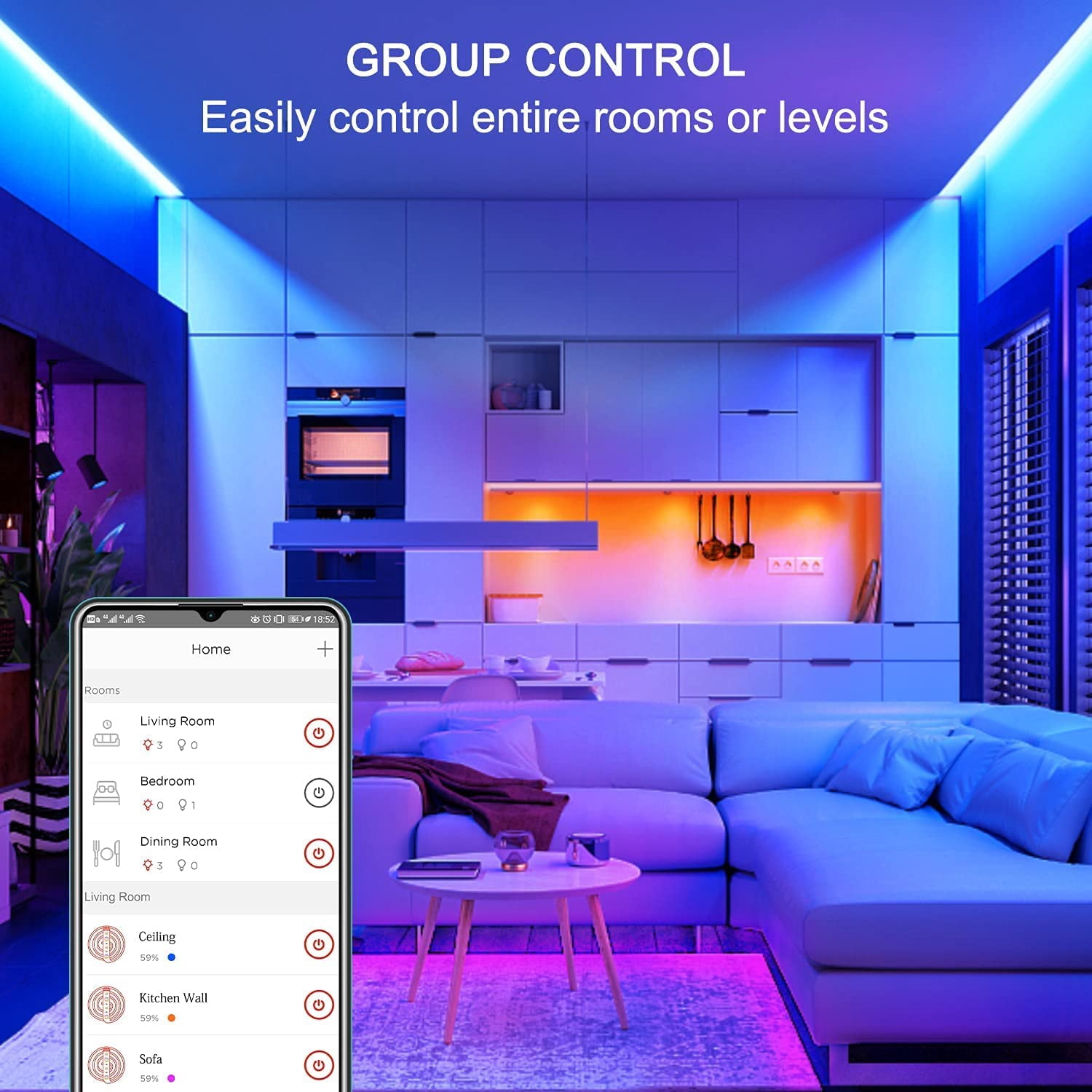 Sengled Smart Bluetooth Mesh LED Multicolor Light Strip, 5M (16.4ft), High Brightness with 16 Million Colors, RGBW, 450 Lumens/Meter, (B1G-G8EX)