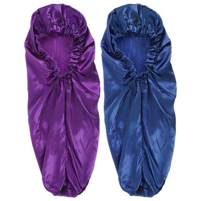 Miangastore 2 Pcs Bonnet de Nuit en Satin Protection des Cheveux pour Femmes Lavage Violet Profond