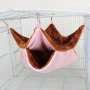 MAYNOS Pet Cage Hammock, Bunkbed Sugar Glider Hammock, Guinea Pig Cage Accessories Bedding, Warm Hammock for Small Animal Parrot Sugar Glider Ferret Squirrel Hamster Rat Playing Sleeping, Pink