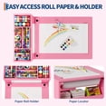 thumbnail image 3 of Multi-Functional Kids Art Table and 2 Chairs Set with Large Storage Shelves, Wooden Activity Desk | Playroom, Classroom, Home Learning Table for Drawing, Painting, Reading – Pink, 3 of 8