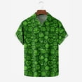 thumbnail image 3 of Tuosodrolic Mens St.Patrick's Day Shirt Irish Clover Print Casual Short Sleeve Hawaiian Button Up Shirts Graphic Tees Top, 3 of 4