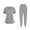 Gray, variant on ZZwxWA Short Sleeve Scrubs for Women Sets Nursing Uniform - Stretch V-Neck Top & Joggers Pants Workwear with Pockets Solid 2 Piece Sets up to 60% Off