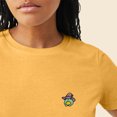 thumbnail image 5 of Dalix Sorcerer Frog Embroidered Cotton Relaxed Short Sleeve Tee T Shirt Womens in Mustard M Medium, 5 of 5