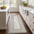 thumbnail image 2 of HIWEAVER Camel 2' x 6' Washable Runner for Kitchen Soft Geometric Bordered Indoor Throw Carpet Modern Non-Slip Foldable Doormat for Hallway Farmhouse Dorm Home Decor, 2 of 6