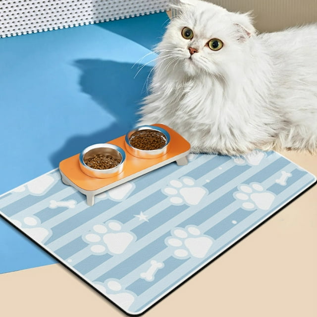 CBFFDC Cat Food Mat Pet Mat Leak Proof Spill Proof Scratch Resistant Flexibility Double Sided Non Slip Absorbent