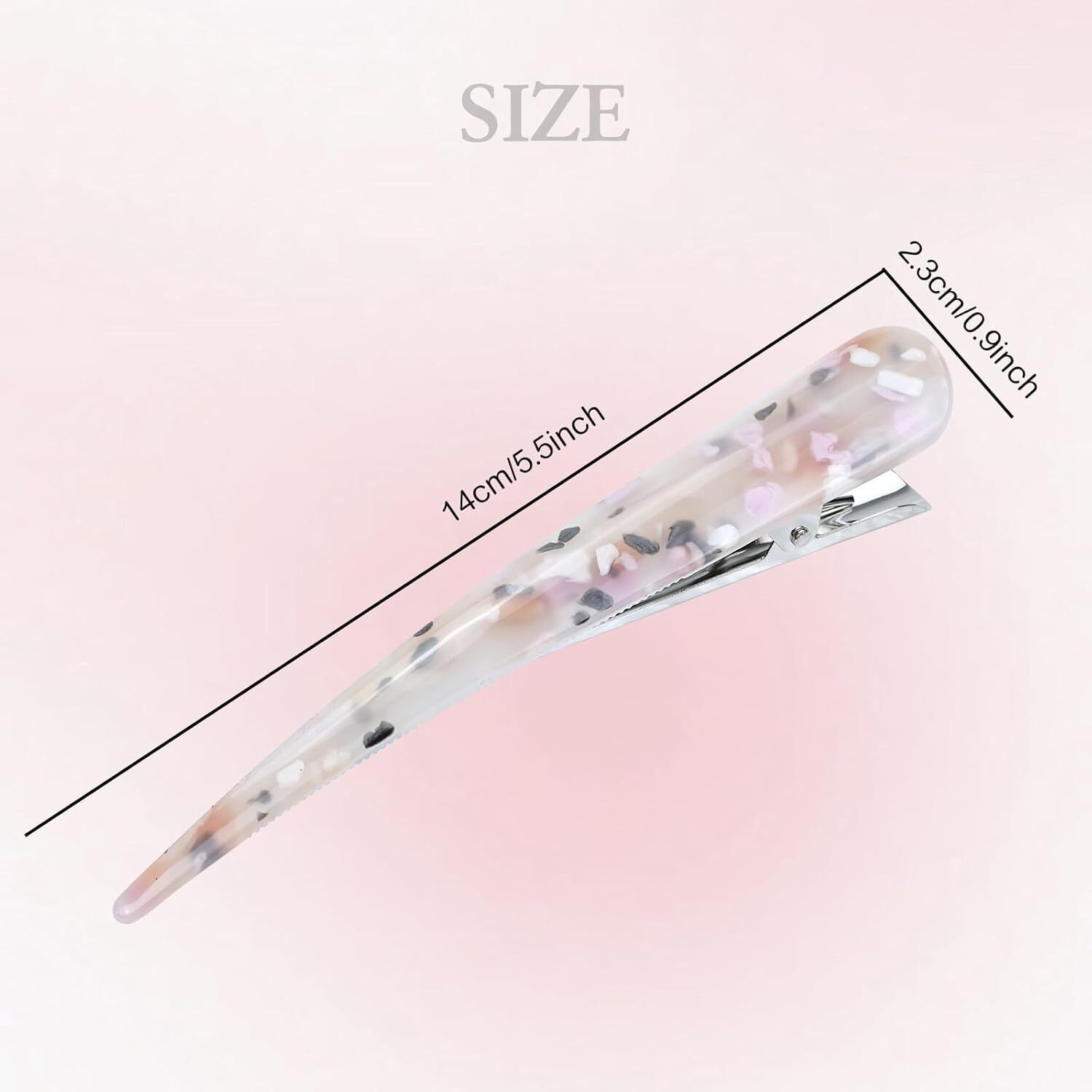 6 Pcs Large Alligator Hair Clips for Styling Salon Sectioning, 5.5 inch Non-Slip Duckbill Metal Clips for Women Thick and Thin Hair, BPink
