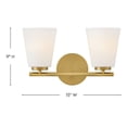 thumbnail image 4 of 85422LCB Lark Bri - 30W 2 LED Small Bath Vanity-9 Inches Tall and 15 Inches Wide-Lacquered Brass Finish, 4 of 10