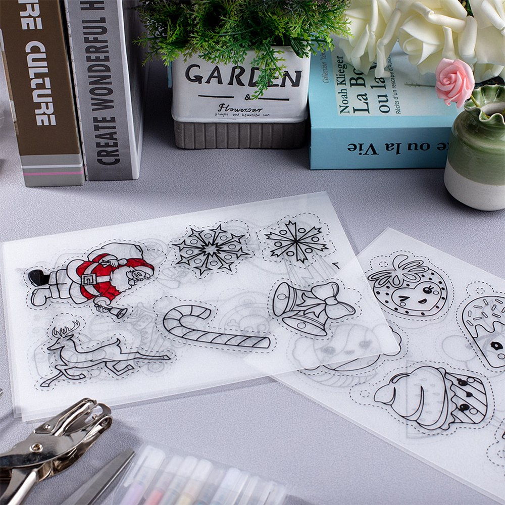 DIY Jewelry Kit with Heat Shrink Sheets Film Alloy Handheld Puncher Stainless Steel Tweezers Iron Split Key Rings Mobile Straps Platinum & Stainless Steel color 29x20x0.2cm