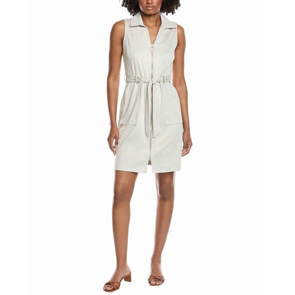 Nanette Nanette Lepore womens Front Zip Shirtdress, 10, Grey