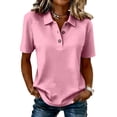 thumbnail image 2 of Polo Shirts for Women Golf Button Collared Summer Short Sleeve Tops Lightweight Work Polo Shirt Womens Blouses, M, 2 of 5