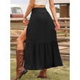thumbnail image 3 of DARING DIVA Women's Summer High Waisted A Line Casual Long Maxi Skirts X-Small Black, 3 of 6