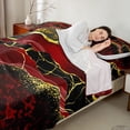 thumbnail image 2 of Manfei Watercolor Marble Bed Sheets Full, Gold Black Red Bedding Full Size, Modern Mountain Fluid Bedroom Set, Ultra Soft Bedroom Decorative, Top Sheet + Fitted Sheet + Pillowcase, 2 of 6