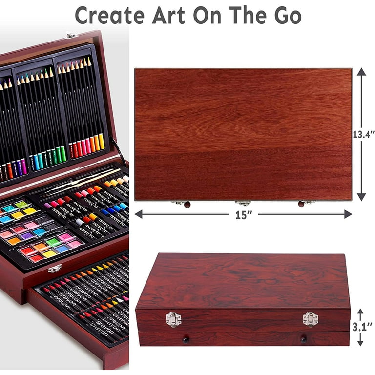  Professional Art Set, Art Supplies in Portable Wooden
