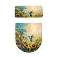 thumbnail image 2 of HELLHERO Stylish Gifts Elastic Fabric Lid Cover Set for Toilet Fits All Toilet Shapes Keep Dust Stain Toilet Lid Seat Cover Stretch for Hotel Home, 2 of 8