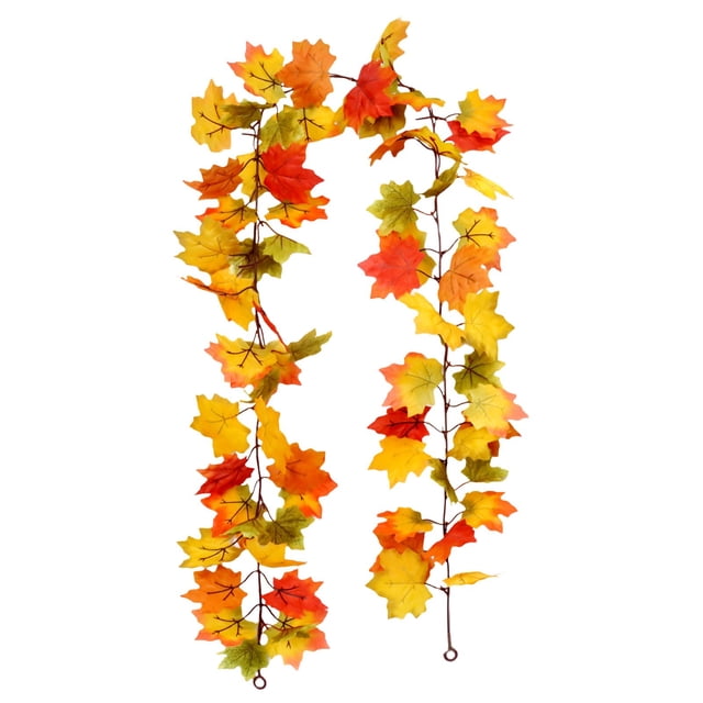 Iamnij Fall Leaf Decorated Halloween Fake Flower,Autumn Decoration Simulation Maple Rattan Rattan Decoration Home Wall Hanging Maple Rattan