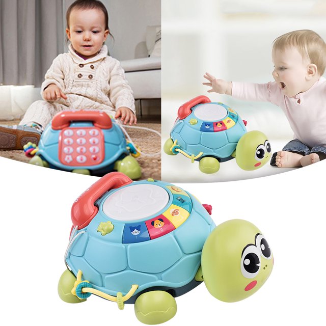 Baby Learning Toy Musical Turtle Toy With Lights And Sounds Electronic Early Educational Developmental Toys Pretend Phone Call For 6 To 12 Months Infants Toddlers