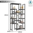 thumbnail image 2 of Librero, Librero 8 Capas de 180 cm, Libreros Organizador, Grande libreros Minimalista,Estantería Adecuada para Dormitorio, Oficina, Garaje, Salón, Cocina, Tamaño:180 * 24 * 120CM (Negro), 2 of 7
