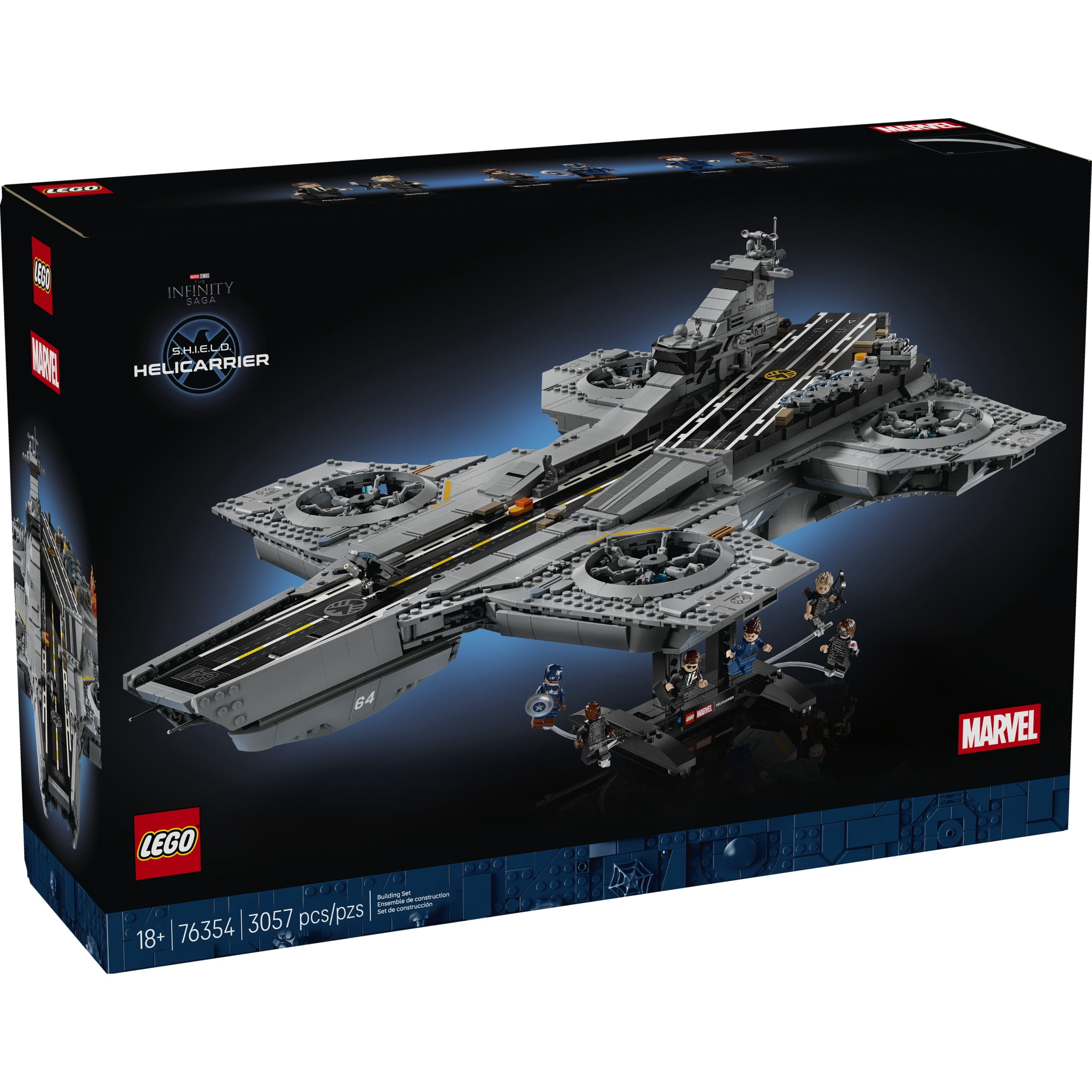 LEGO Marvel S.H.I.E.L.D. Helicarrier - Collectible Building Set for Adults, Ages 18+ - Marvel Bedroom or Home Office Decor - Includes 6 Minifigures - Gift for Men & Women - 76354