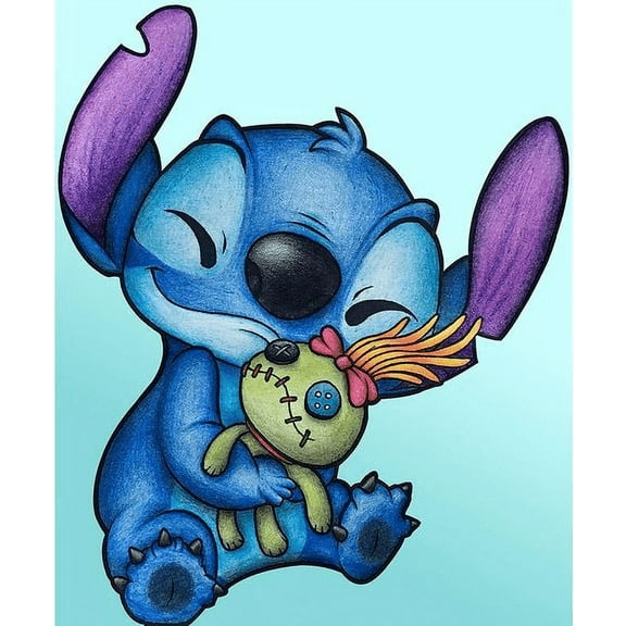 DIY Diamond Painting Cartoon Stitch 12x16Inch, Full Round Drill Kits Cross Stitch Mosaic Art for Adults Relax & Home Wall Decor Festival Gift