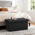 thumbnail image 7 of FDW 30 Inches Folding Storage Ottoman Bench, End of Bed Foot Rest Stools Ottoman Storage Chest, Holds up to 660 lb, for Entryway, Living Room, Bedroom, Black, 7 of 7
