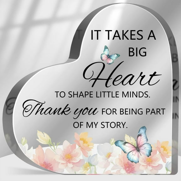 Thank You Presents for Women Men, Motivational Office Desk Decor, Coworkers Appreciation Gifts, Thank You for Being Part of My Story Sign Inspirational Acrylic Heart Plaque