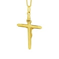 thumbnail image 3 of Precious Stars Jewelry 14k Two-tone Gold Crucifix Religious Pendant with 1-mm Box Chain, 3 of 7