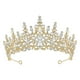 thumbnail image 3 of Corona de tiara de princesa dorada para mujeres y niñas, corona de reina real, tiara de boda para novia, accesorios de cristal para el cabello para quinceañera, desfile de graduación, cumpleaños, 3 of 4