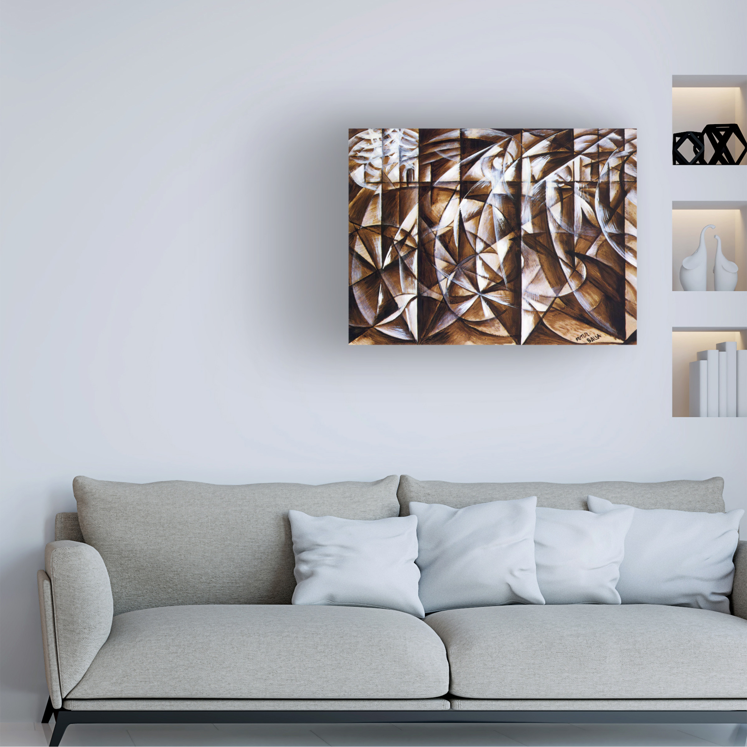 Canvas Wall Art - Vintage Lavoie 'Velocity Of Cars And Light by Giacomo Balla 1913' Wall Art for Living Room, Bedroom, or Office DÃ©cor by Trademark Fine Art - 24 x 18 Inches