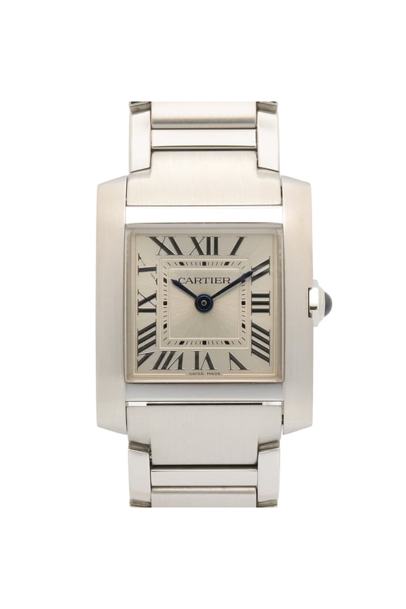Pre-Owned Cartier Tank Franaise SM Watch, Stainless Steel, Ladies, Silver Tone, WSTA0065