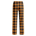 thumbnail image 3 of Zimjoy Men's Pajama Pants Lightweight Elastic Waist Comfy Fleece Pajama Pants Soft Loose Warm Plaid Pajama Pant Drawstring Casual Sleep Pant with Pockets, Orange 2XL, 3 of 6