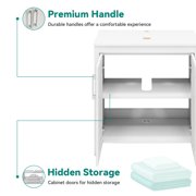 ELECWISH 30 Inches Traditional Bathroom Vanity in White Finish, Single Bathroom Vanity with Top and 2-Door Cabinet