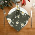 thumbnail image 2 of Dreamtimes Set of 1 Beautiful White Daisy Chamomile Flowers Satin Napkin Square 20 Inches Table Napkins Soft Smooth Decorative Napkins for Wedding Banquet Party Decoration, 2 of 6