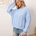 thumbnail image 6 of Fesfesfes Fall And Winter Sweater Women's Casual Round Neck Pullover Blouse Long Sleeve Solid Tops Sweater Plus Size $10, 6 of 8